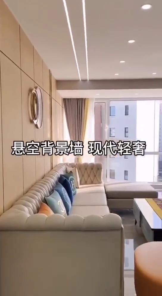 懸空背景墻 現(xiàn)代輕奢